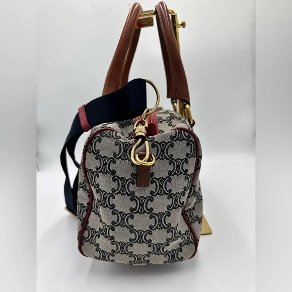 CELINE Handbag Mini Boston Bag Triomphe Canvas and Leather - Picture 4 of 14